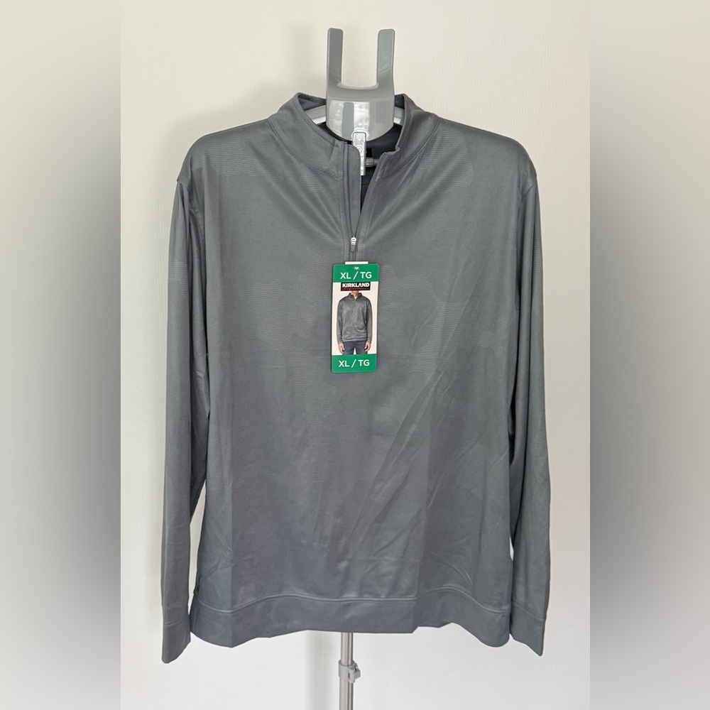 Kirkland Men's 1/4 Zip Performance Shirt Jacket Gray Size XL New with Tags